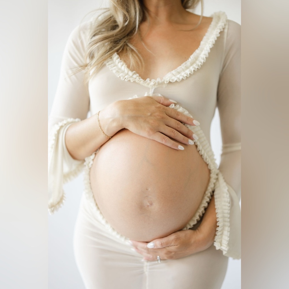 Elegant Cream Maternity Gown